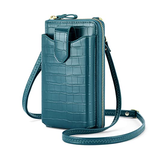 Image of Peacocktion RFID Crossbody Wallet Purse for Women Small Travel Cell Phone Purses Trendy Vegan Leather Bags with Card Slots