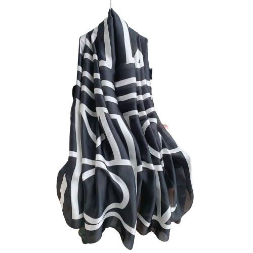 Image of MALINA Women's Polyester Silk Satin Stole Scarf - Soft Lightweight Fashion Wrap, Elegant Floral & Gradient Design, summer stole,Scarf For Women,Premium Stole,Large Size 180x90 cm'