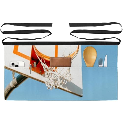 Tablier court de serveur de cuisine et restaurant demi-tablier avec poches lot de 3