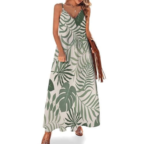 Robe Longue d'Été en Feuilles de Palmier : Look Maxi et Décontracté pour la Plage