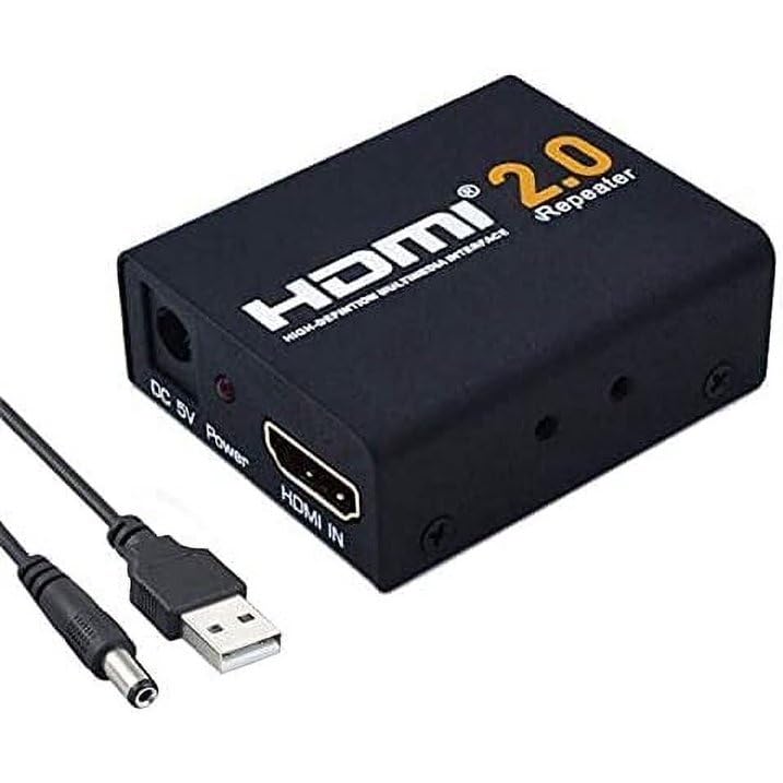 HDMI 2.0 Signal Repeater, KSRplayer 4K 2160P 3D Extender Booster Adapter, 18Gbps, HDCP 2.2 Compatible, 200ft Range