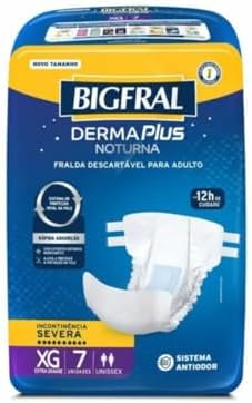 Fralda Bigfral Derma Plus Noturna XG 7 Unidades