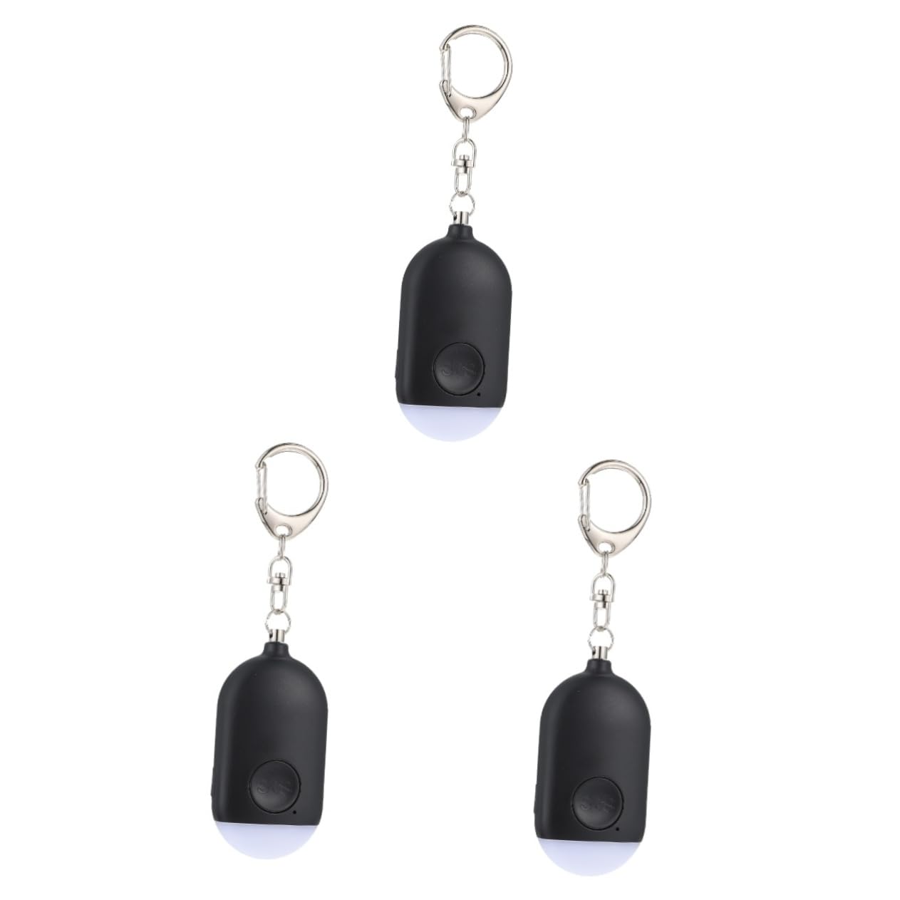 Mikikit 3ensembles Alarme Personnelle Rechargeable Portable avec Lampe De Poche Intégrée Dispositif De Sécurité pour Femmes Accroché à Main Compact Et Léger pour Sorties Extérieur