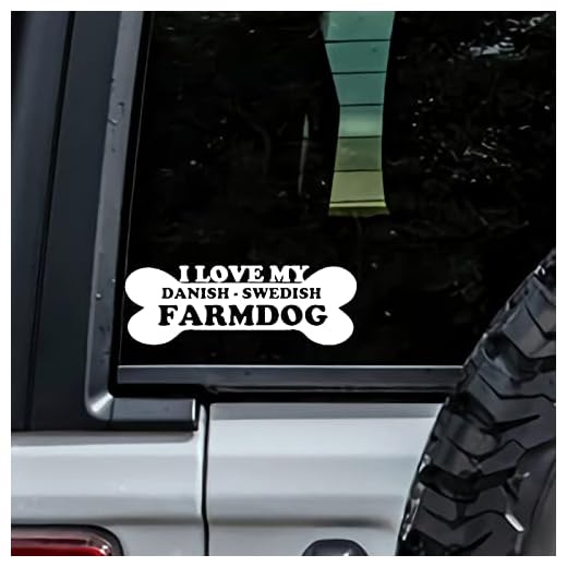 MHDStickerCo I Love My Danish Swedish Farmdog Dog Bone Vinyl Decal Sticker Custom Truck Bumper Window Laptop Car Notebook Mug Tumbler Gift Family