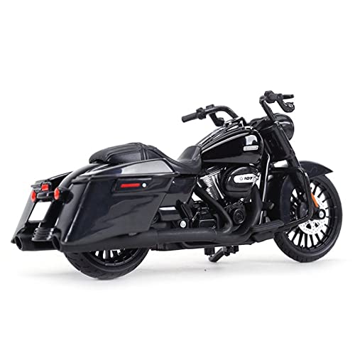 flrian 1:18 2017 Road King Especial Rojo Negro Die Cast vehículos coleccionables Pasatiempos Motocicleta Modelo Juguetes Modelos de Moto(Black)