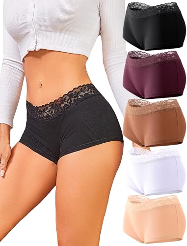Caleçons boxeurs en coton doux invisible et extensible pour femme