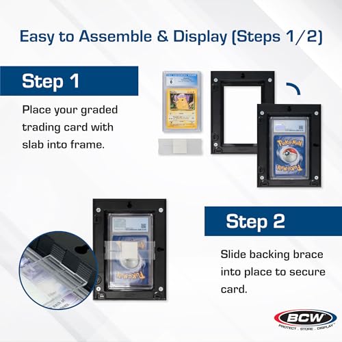 BCW 8 Interlocking Graded Card Frames/Cases | Baseball Card Display Case for Graded Cards | Use as Graded Sports Card Display Case or Individual Frame - Customizable Graded Trading Card Display Case