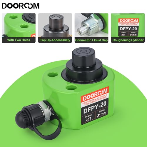 Image of 20T 1.2 inch Stroke Hydraulic Cylinder Portable Low Profile Jack Sets Multi-Acting Porta Power Ram Jack Kits Lifting Cylinder