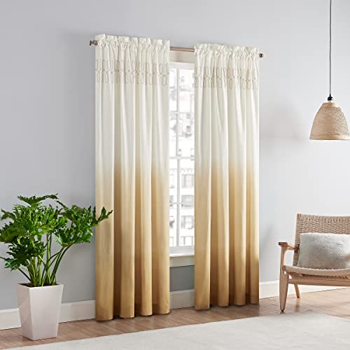 VUE Arashi Modern Boho Decorative Ombre Rod Pocket Window Curtain