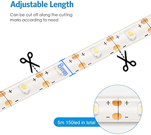 KISUFU Solar LED Strip Lights Outdoor Warm White 30 LEDs/m LED String Lights Solar Powered Flexible Waterproof Light Strip for Garden Porch Christmas Path Home Decoration (3 - Image 3