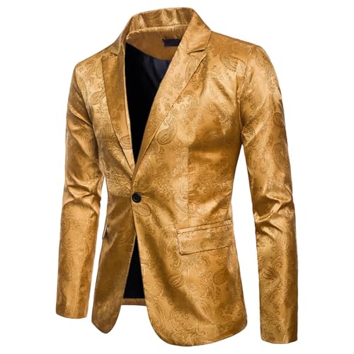 Men's Blazer One Button Shawl Lapel Tuxedo Casual Dress Suit Jacket for Men Wedding Party Prom3