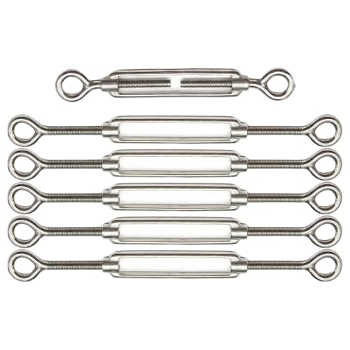 6PCS Tensores para Cables, Tensor Ajustable de Acero Inoxidable 304 para Cables de Sombra, Barandal y Riel miniatura 7