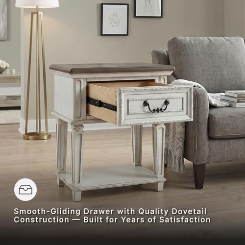 Image of Signature Design by Ashley Realyn 24-in French Country 1-Drawer Nightstand