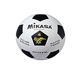 Cubierta de goma natural MIKASA 3009 - Balón de fútbol, Color Blanco/Negro, Talla 4