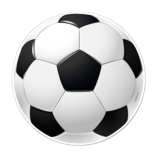 dekora - Décoration pour Gâteau d'Anniversaire d'Enfants - Disque Comestible Sans Sucre Ballon de Football | Diamètre 15,5 cm