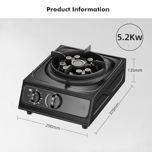 Portable Gas Stove,Cassette Stove,Max 17742.4BTU Single Burner Cassette Stove Piezo-Ceramic Ignition,for Camping Cooking Car Travel Home and Apartment (Color : LPG, Size : Style 2)
