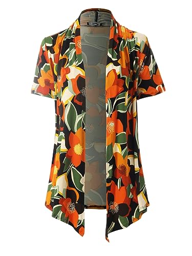 Image of MixMatchy Women's Lightweight Short Sleeve Draped Open Front Cardigan Vest