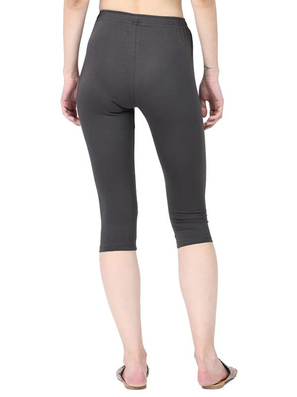 Image of Robinbosky Premium Stretchable Cotton Capri Legging for Women | Suitable for Formal wear & Casual wear | High-End Elastic Makes. The Leggings Squat Proof and Durable for Travel, Yoga, & Workout.
