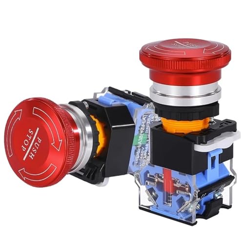 Bouton arrêt d'urgence LA38 22mm 10A de commutation étanche