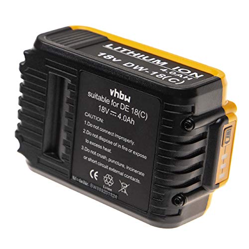 vhbw batteria compatibile con Dewalt DCD797, DCD980, DCD796, DCD796D2, DCD795S2, DCD796P2, DCD796NT utensile elettrico (4000 mAh, Li-Ion, 18 V)