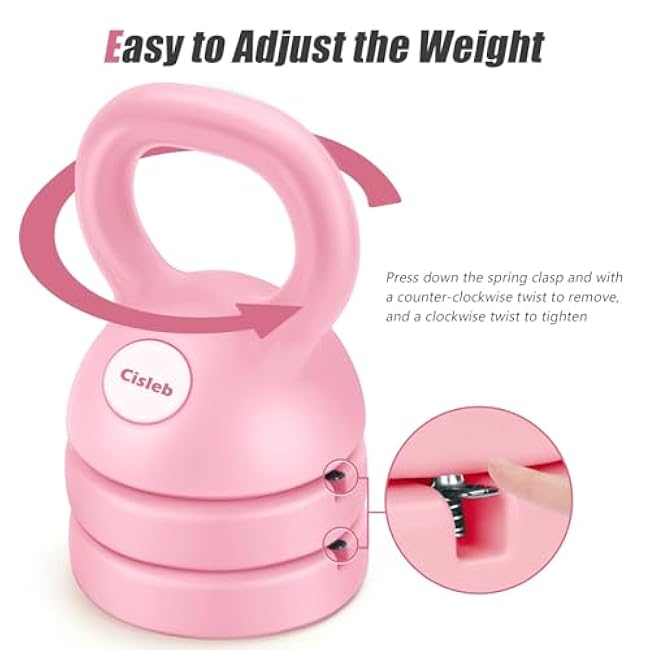 Adjustable Kettlebell Weight Set: 3-in-1 Kettlebells (5lbs 8lbs 12lbs) for Home Gym Full-Body Workout Strength Training Weight Loss | Good for Beginners