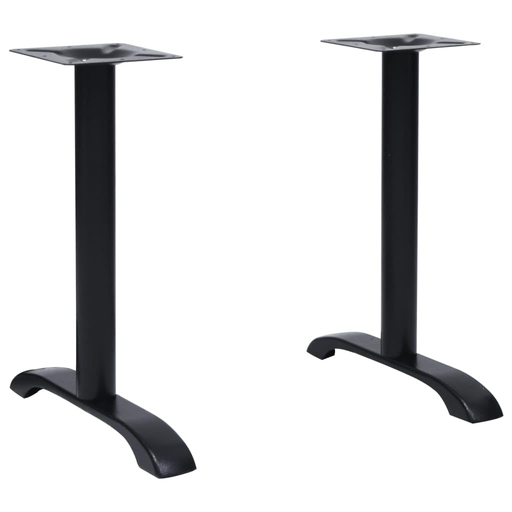 Pieds de table en fonte noire lot de 2 piétements robustes bistrot et bureau 61x8x72 cm