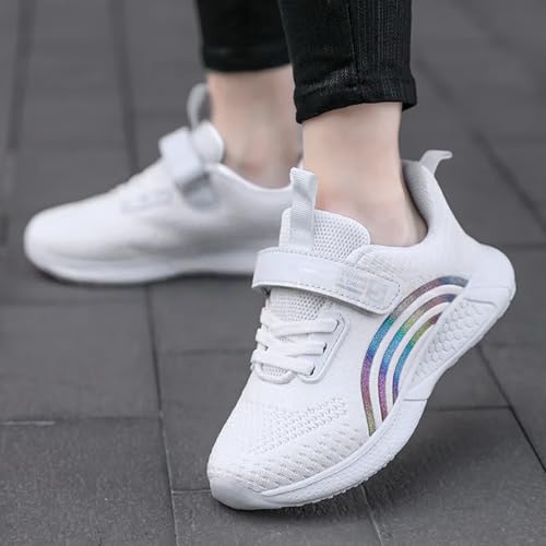Girls Running Shoes Lightweight Kids Shoes Non-Slip Black Sneakers Comfortable Athletic School Breathable Girls Sneakers Little Big Size4