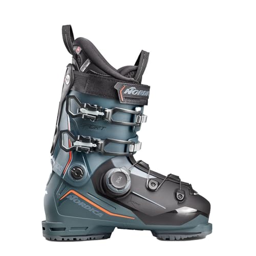 Nordica Speedmachine 3 100 BOA Men's Medium Fit High Performance Alpine Ski Boots (Anthracite/Black/White, 28.5)