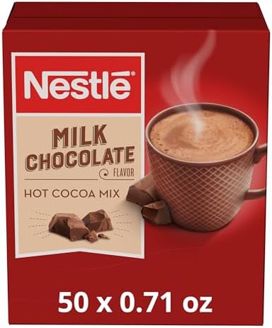 Nestle Hot Chocolate Packets, Milk Chocolate Flavor Hot Cocoa Mix, Made with Real Cocoa, Bulk Pack, ...