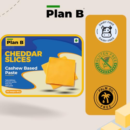 Image of Plan B Plant-Based Cheddar Cheese Slices 150g | Creamy Plant-Based Cheese Slices | Dairy-Free, Lactose-Free & Gluten-Free | Burger & Sandwich Cheese