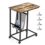 Resistente y duradera: la mesa auxiliar del sofá está hecha principalmente de un tablero de densidad de alta calidad con acabado de superficie fina, suave e industrial. El marco de metal grueso garantiza una gran capacidad de peso y durabilidad. La mesa es resistente al desgaste y a la decoloración, respetuosa con el medio ambiente y resistente para un uso duradero