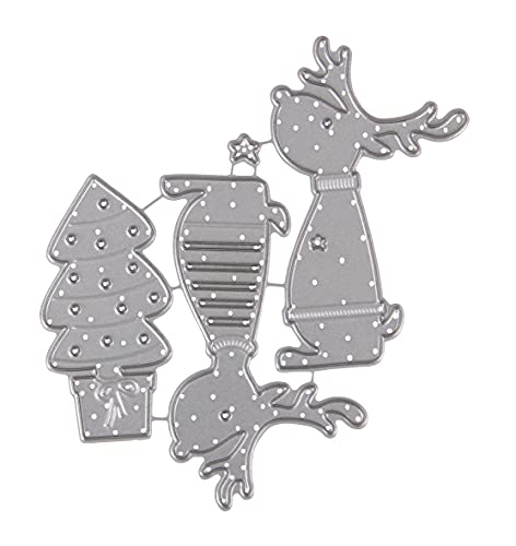 Rayher Set of 4 Metal Cutting Dies with Reindeer and Fir Tree Design - Image 2