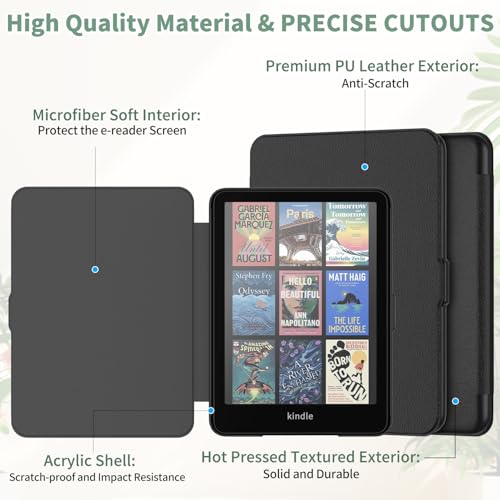 Image of Sanyetral Protective Case with PC Back and Auto Wake /Sleep Function -Black
