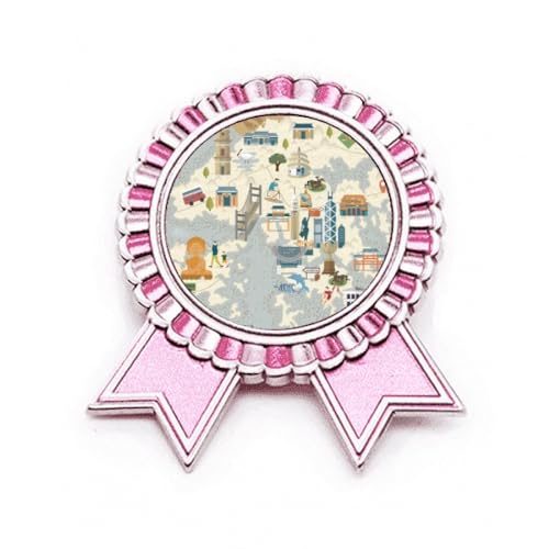 Broche vélo de Hong Kong en métal rose taille M pour veste