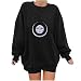 Routinfly Sudadera con capucha para mujer, camiseta de manga larga, camiseta de manga larga, estilo informal, estampado