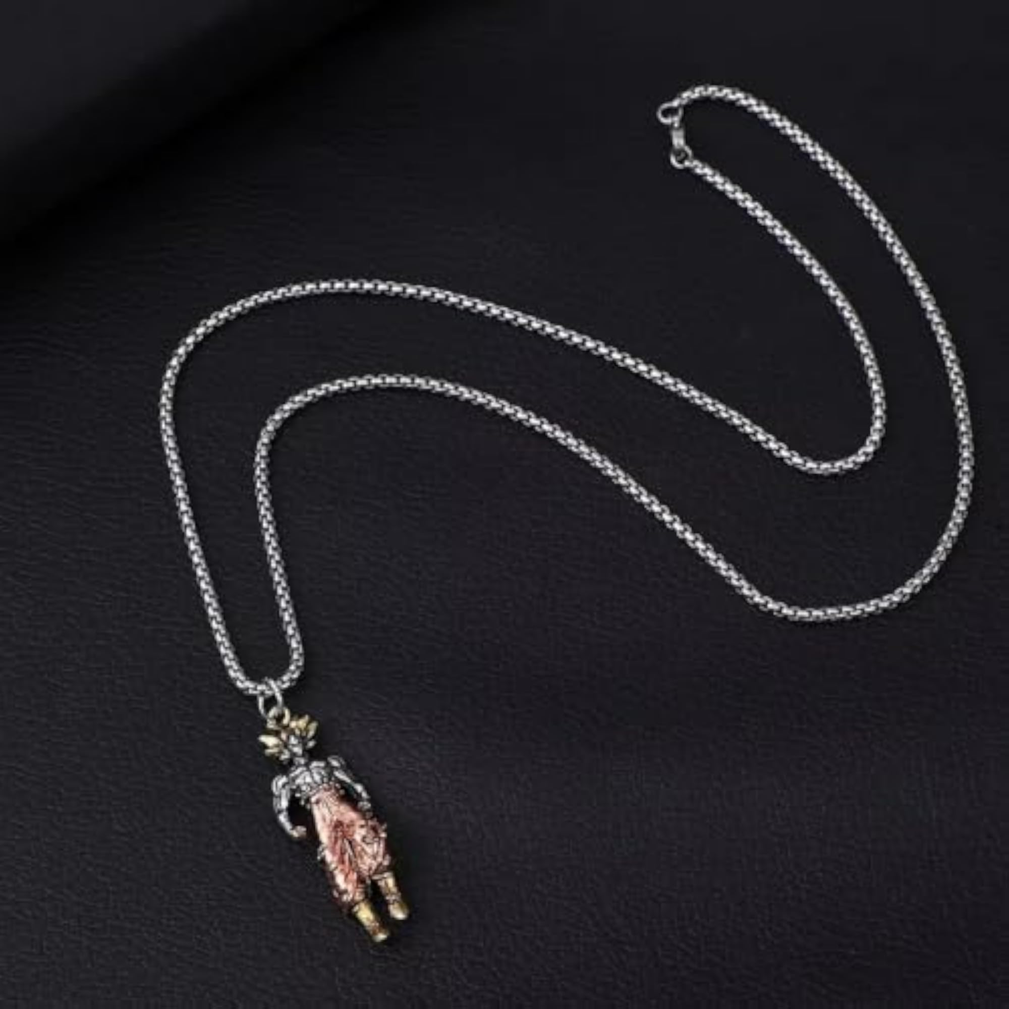 Men's Two-Tone Anime Figurine Pendant Necklace