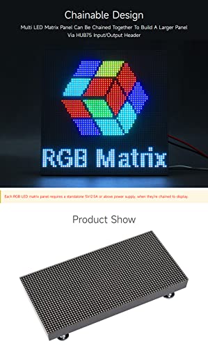 Image of Waveshare RGB Full-Color LED Matrix Panel, 2.5Mm Pitch, VIA 64A-32 Pixels, Adjustable Brightness, Compatible With Raspberry Pi /Raspberry Pi Pico
