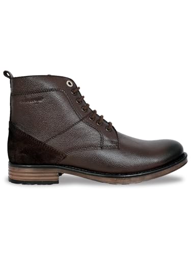 Image of Allen Cooper Genuine Premium Leather Luxury Memory Foam High-Top Ankle Boots Shoes For Men(962|Black|Size-6,7,8,9,10)