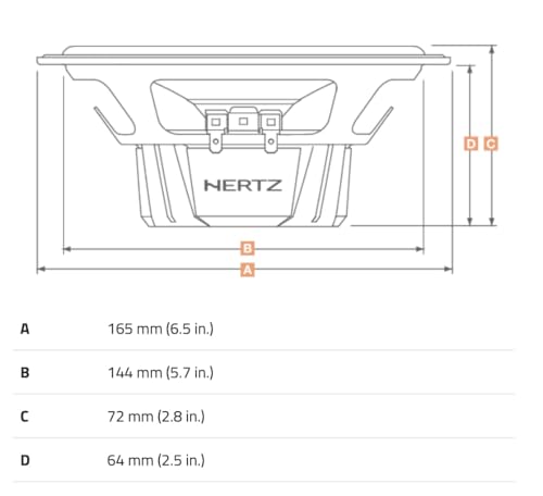 Hertz DCX 165.3 2-Wege-Koaxiallautsprecher 165 mm mit Wasserabweisendem Papierkonus, 26-mm-PEI-Kalottenhochtöner, Integriertem Crossover, 120W Peak, Schwarz