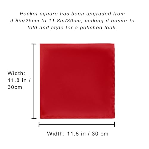 Image of PenSee Men's Tie Set Solid Pure Color 3.15 inch (8CM) Classic Formal Plain Necktie and Pocket Square Set For Men