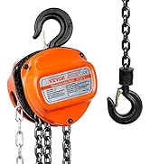 VEVOR Manual Chain Hoist, 1/2 Ton 1100 lbs Capacity 10 FT Come Along, G80 Galvanized Carbon Steel...