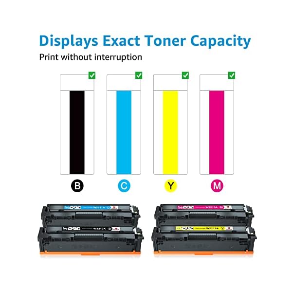 AUMOK (MIT CHIP) 207A Tonerkartusche Kompatibel für HP 207A 207X Color Laserjet Pro MFP M283fdw MFP M282nw MFP M283fdn M255dw M255nw Toner 207A W2210A W2211A W2212A W2213A 207X W2210X 4er-Pack – Bild 5
