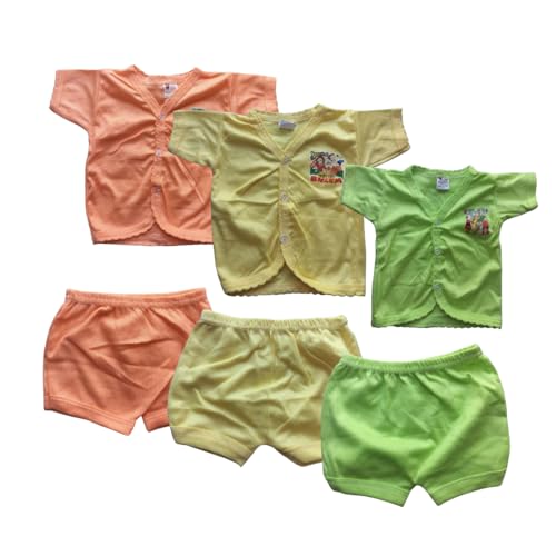 Image of NEW CONCEPT Born Baby Clothes Set Combo | Multicolor Baby Wear Pack Top and Bottom (Button Type)