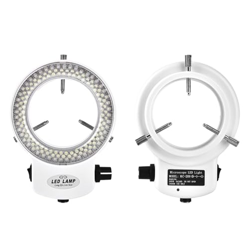 Image of Microscope Light LED 144 LED Adjustable Brightness for Stereo Microscope Camera (White)