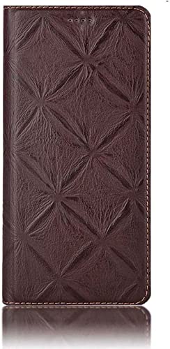 Funda magnética con tarjetero y función de soporte para iPhone 14 de cuero marrón