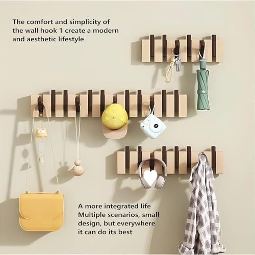 Colgador de madera abatible estilo piano para organizar pasillos 4