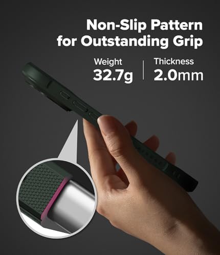 Image of Ringke Onyx Compatible with iPhone 17 Pro Case Back Cover Rugged Flexible Durable Anti-Slip TPU Protection Shockproof - Dark Green