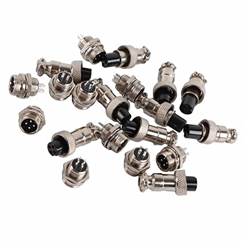 Conector Aviación 10 Sets GX12 4 Pin 12mm Zinc Duradero miniatura 1
