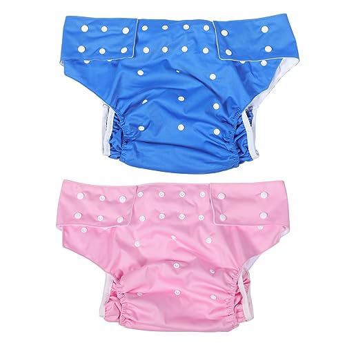 IWOWHERO 2 Piezas Pañal Adulto Lavable Pañal Adulto Reutilizable Reutilizables Para Adultos A Prueba De Fugas Almohadillas De Tela Siempre Hola Blue Forro Cepillado
