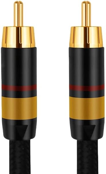 R/CA to R/CA Cable Digital Coaxial Audio Cable Subwoofer Male Stereo Connector(1m)